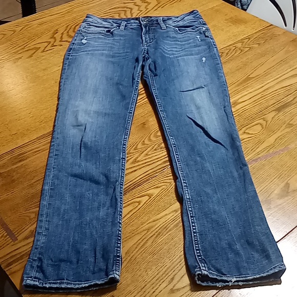 Silver Jeans Denim - SILVER Jeans Womens 28 X 27 BLUE SUKI SLIM Preowned Summer Used Casual Denim